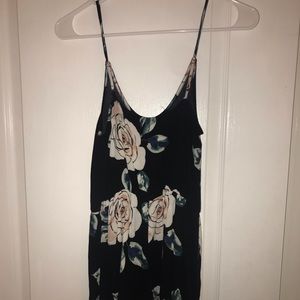 black flower romper